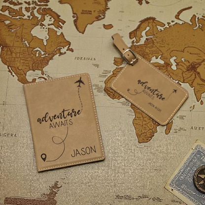 Personalized Travel Accessories Set – Passport Cover & Luggage Tag