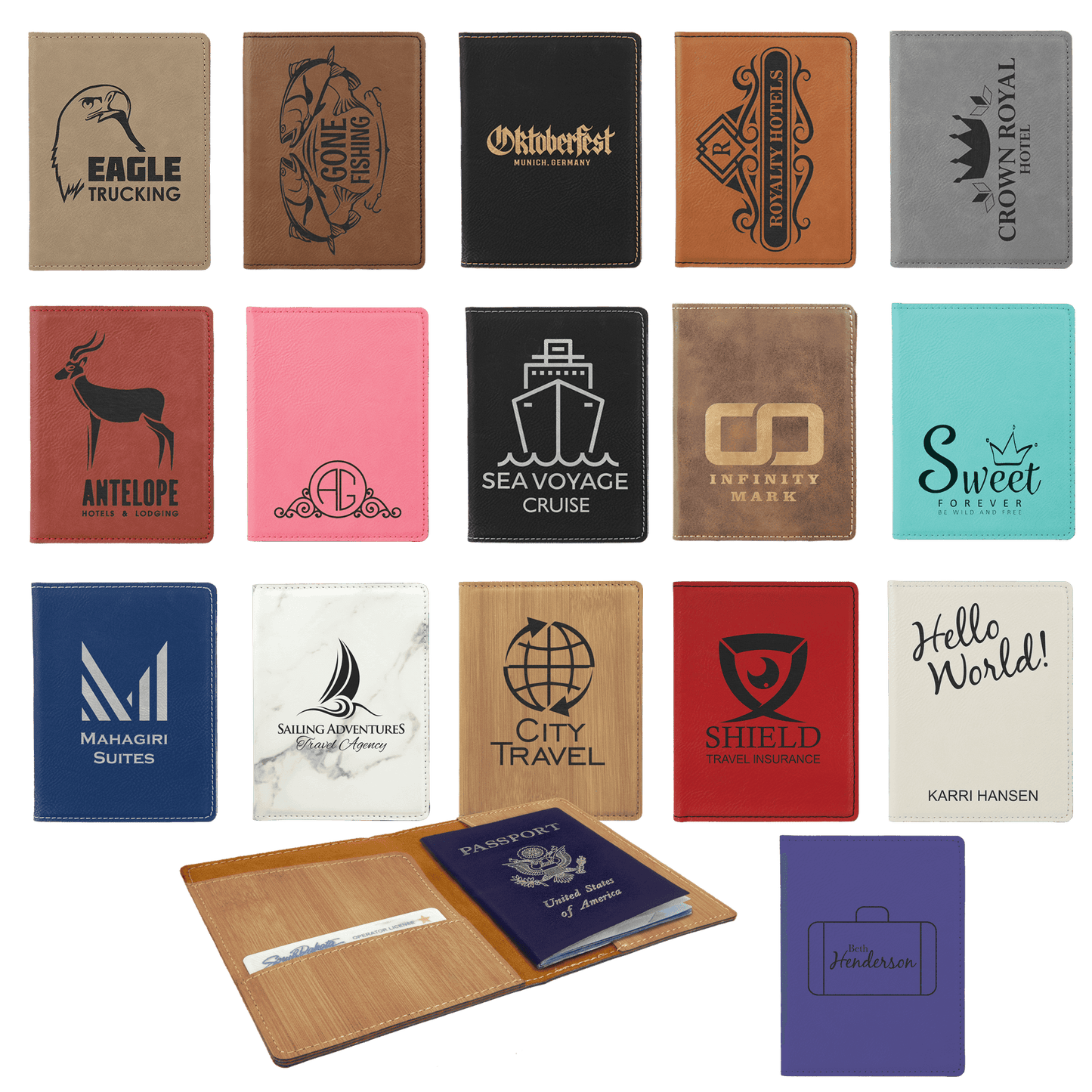 Personalized Travel Accessories Set – Passport Cover & Luggage Tag