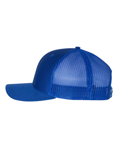 Blue mesh cap on a white background