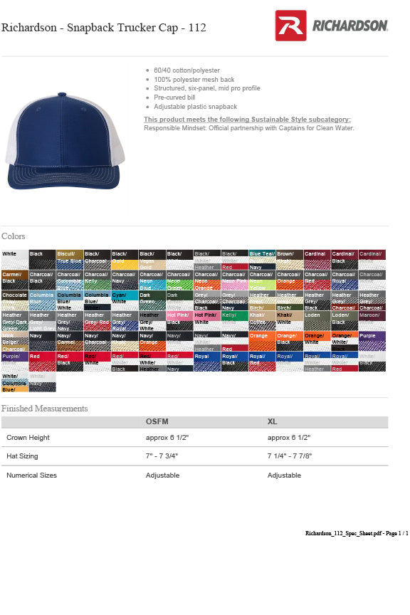 Richardson 112 trucker hat - Personalized