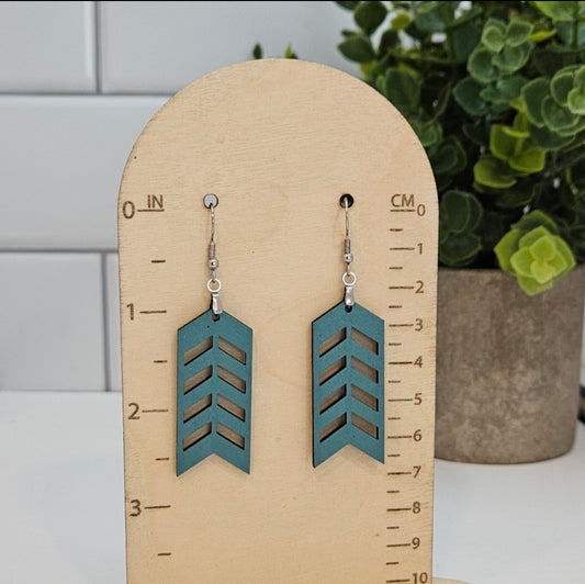 Chevron wood earrings