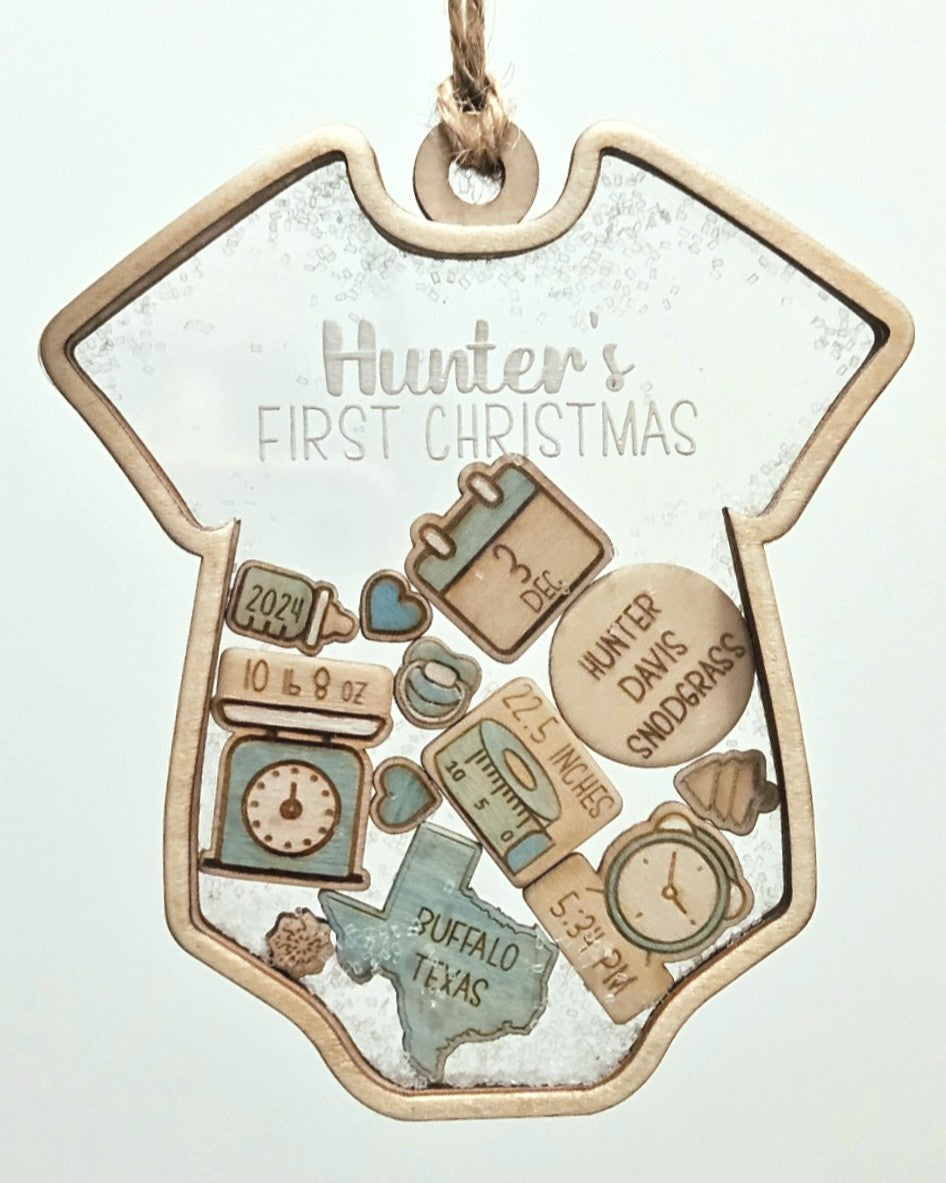 Ornament - Baby's first Christmas - shaker ornament