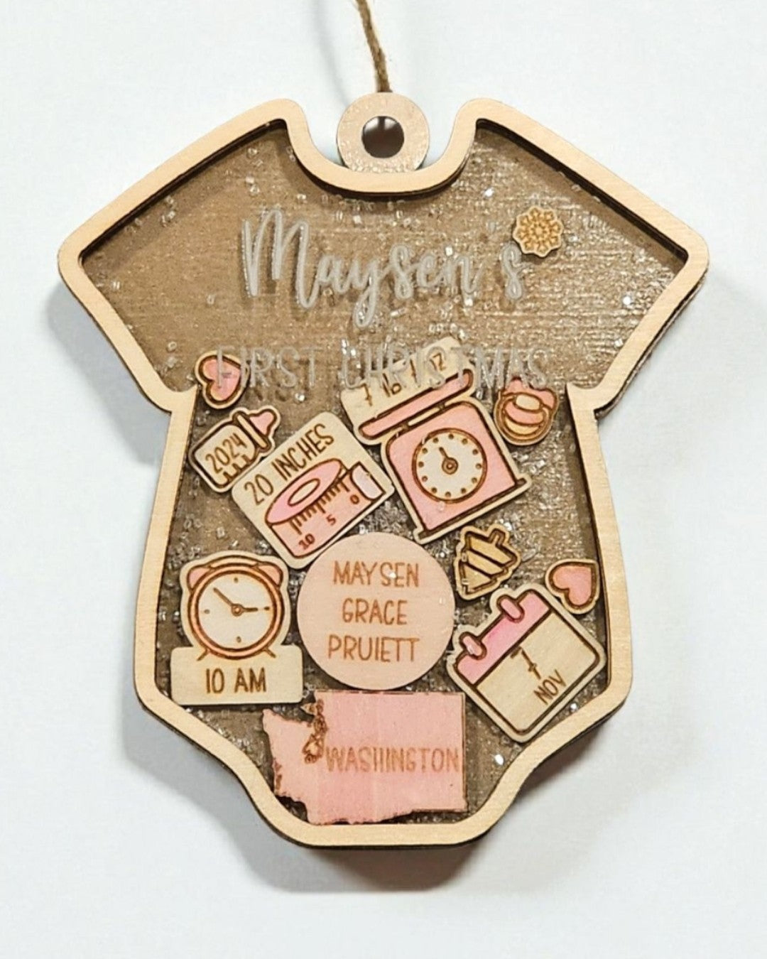 Ornament - Baby's first Christmas - shaker ornament